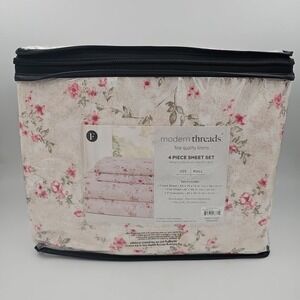 Modern Threads 4-Piece Silky Soft Microfiber Full Size Sheet Set Kashmir Rose